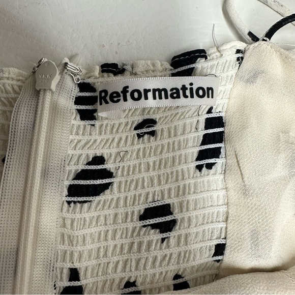 Reformation journey Elegant Black and White Polka Dot Dress size 10 - Picture 8 of 12